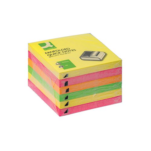 Q-CONNECT FANFOLD NOTES ASSORTED (PACK OF 6) 48201030