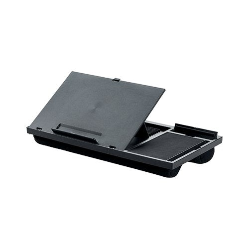 Q-CONNECT HEIGHT ADJUSTABLE LAPTOP STAND WITH MOUSEPAD AND PHONE HOLDER BLACK KF14471
