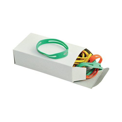 Q-CONNECT X-BAND RUBBER BANDS 100X11MM ASSORTED COLOURS 100G KF14679