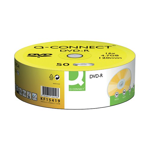 Q-CONNECT DVD-R 4.7GB CAKE BOX (50 PACK) KF15419