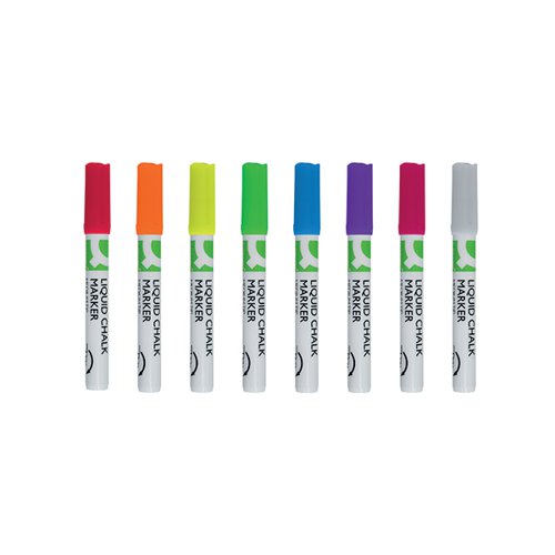 Q-CONNECT CHALK MARKERS MEDIUM TIP ASSORTED (PACK OF 8) KF16281