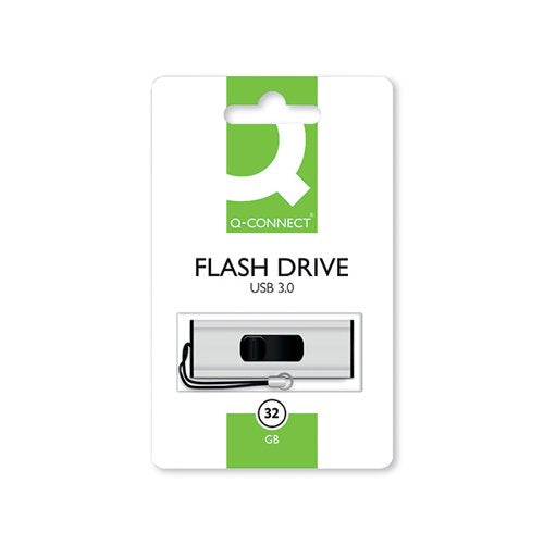 Q-CONNECT USB 3.0 SLIDER 32GB FLASH DRIVE SILVER/BLACK KF16370