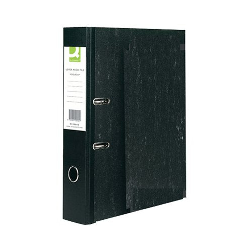 Q-CONNECT LEVER ARCH FILE FOOLSCAP BLACK (PACK OF 10) KF20002