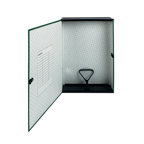 Q-CONNECT 75MM BOX FILE FOOLSCAP GREEN (5 PACK) 31814KIN0