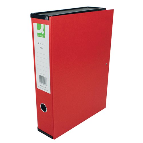 Q-CONNECT 75MM BOX FILE FOOLSCAP RED (5 PACK) 31818KIN0