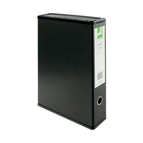 Q-CONNECT 75MM BOX FILE FOOLSCAP BLACK (5 PACK) KF20017