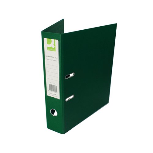 Q-CONNECT 70MM LEVER ARCH FILE POLYPROPYLENE FOOLSCAP GREEN