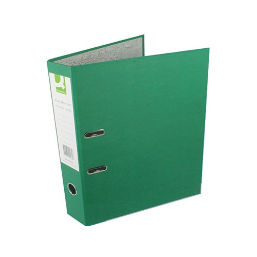 Q-CONNECT LEVER ARCH FILE PAPERBACKED FOOLSCAP GREEN (PACK OF 10) KF20032