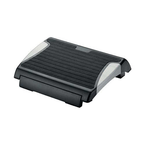 Q-CONNECT ANTI-SLIP FOOTREST HEIGHT ADJUSTABLE BLACK/SILVER KF20076