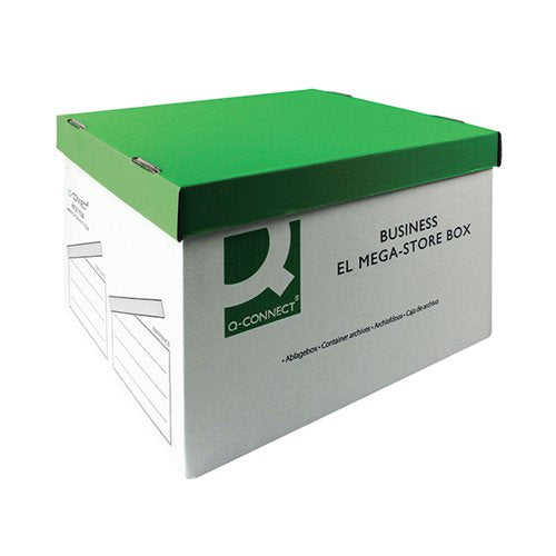 Q-CONNECT MEGASTORE BOX GREEN AND WHITE (PACK OF 10) KF21738