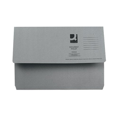 Q-CONNECT DOCUMENT WALLET FOOLSCAP GREY (PACK OF 50) KF23013