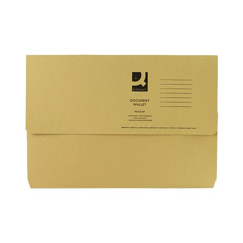 Q-CONNECT DOCUMENT WALLET FOOLSCAP YELLOW (PACK OF 50) KF23017