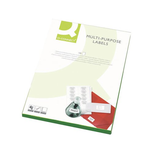 Q-CONNECT MULTIPURPOSE LABELS 99.1X67.7MM 8 PER SHEET WHITE