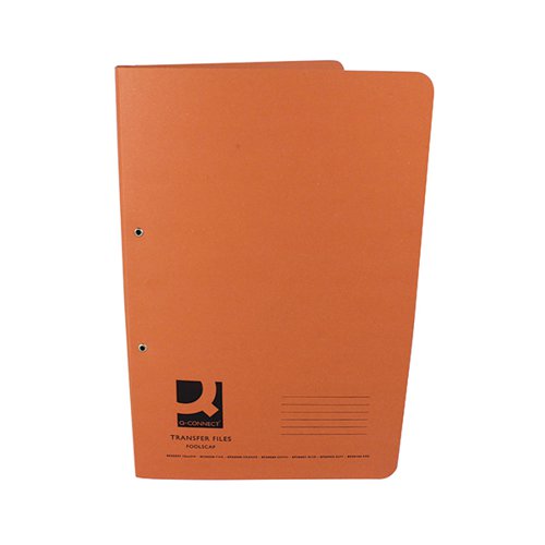Q-CONNECT TRANSFER FILE 35MM CAPACITY FOOLSCAP ORANGE (PACK OF 25) KF26059