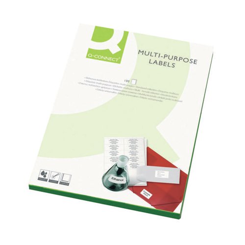 Q-CONNECT MULTIPURPOSE LABELS 64X33.9MM 24 PER SHEET WHITE (