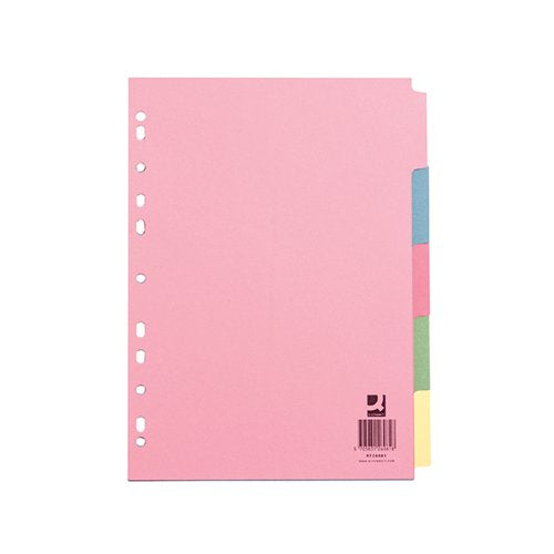 Q-CONNECT 5-PART SUBJECT DIVIDER MULTI-PUNCHED A4 KF26081