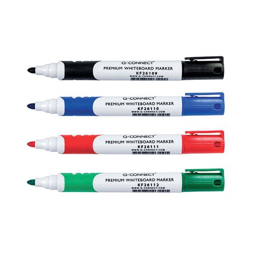 Q-CONNECT PREMIUM WHITEBOARD MARKER BULLET TIP ASSORTED (PACK OF 4) KF26113