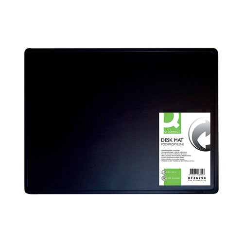 Q-CONNECT PP DESK MAT WITH NON-SLIP SURFACE 40X53 BLACK KF26794