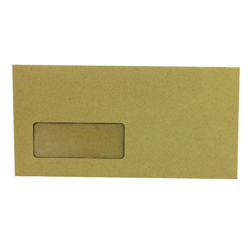 Q-CONNECT DL ENVELOPES WALLET WINDOW GUMMED 70GSM MANILLA (P