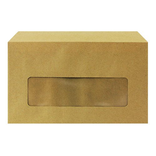 Q-CONNECT ENVELOPE 89X152MM POCKET CENTRE WINDOW GUMMED 70GS