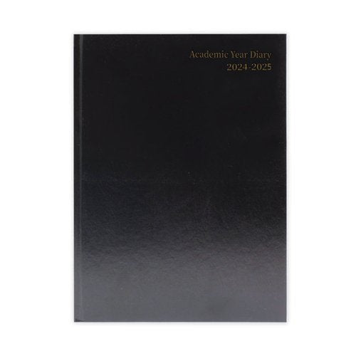 ACADEMIC DIARY WEEK TO VIEW A4 BLACK 2024-25 KF3A4ABK24