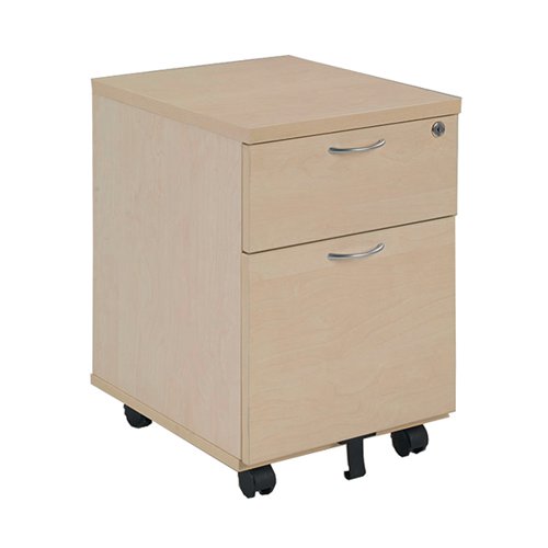 JEMINI 2 DRAWER MOBILE PEDESTAL 404X500X595MM MAPLE KF72083