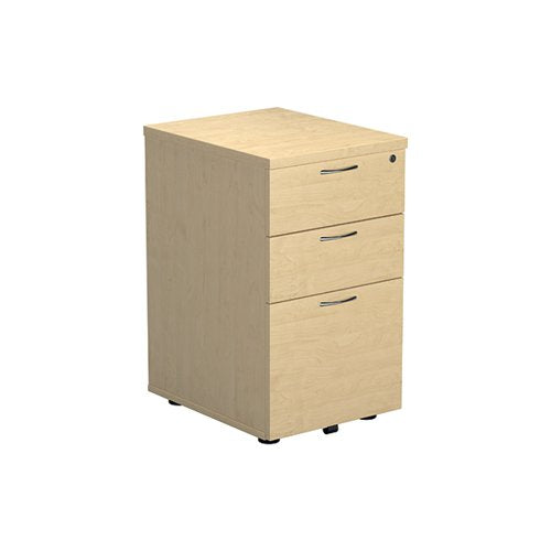 JEMINI 3 DRAWER UNDER DESK PEDESTAL 404X500X690MM MAPLE KF72