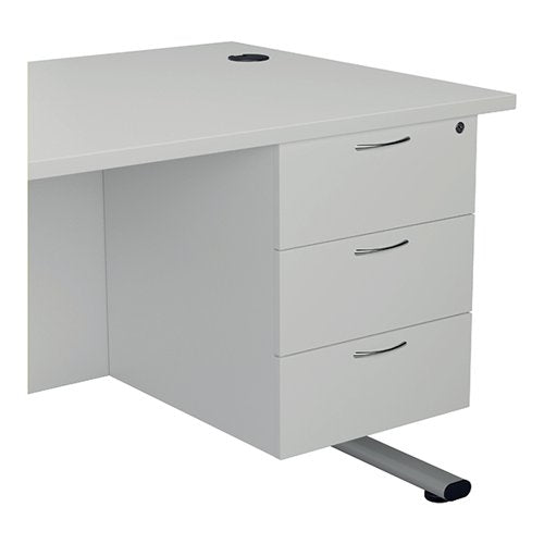 JEMINI 3 DRAWER FIXED PEDESTAL 400X655X495MM WHITE KF74422