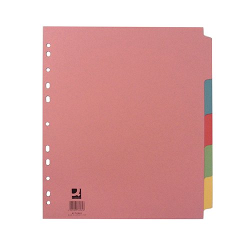 Q-CONNECT 5-PART EXTRA WIDE SUBJECT DIVIDER A4 KF76981