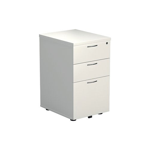 JEMINI 3 DRAWER UNDER DESK PEDESTAL 404X500X690MM WHITE KF78