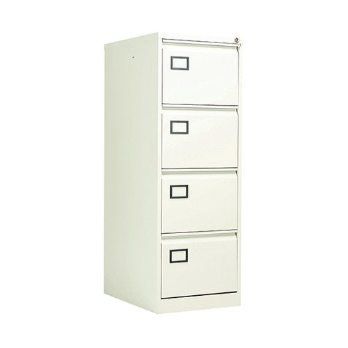 JEMINI 4 DRAWER FILING CABINET LOCKABLE 470X622X1321MM WHITE