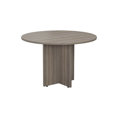 JEMINI ROUND MEETING TABLE 1100X1100X730MM GREY OAK KF78959