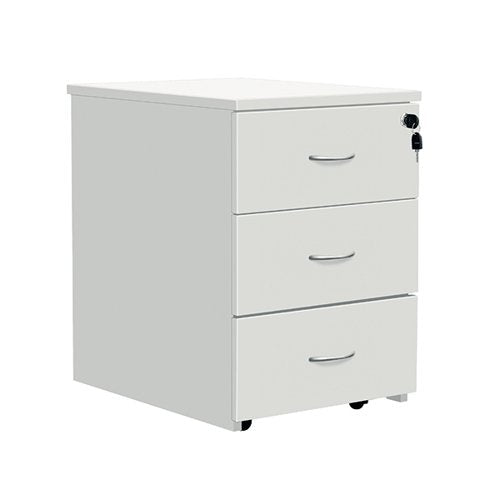 SERRION ECO 18 3 DRAWER MOBILE PEDESTAL 434X580X525MM WHITE