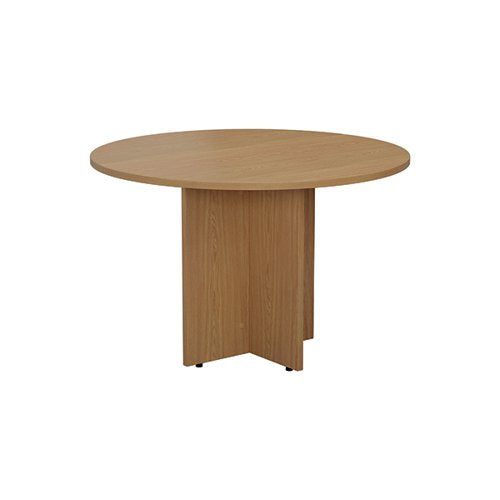 JEMINI ROUND MEETING TABLE 1100X1100X730MM NOVA OAK KF79884