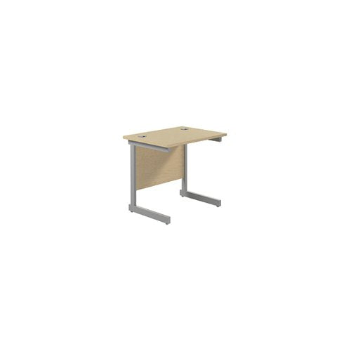 JEMINI SINGLE RECTANGULAR DESK 800X600X730MM MAPLE/SILVER KF