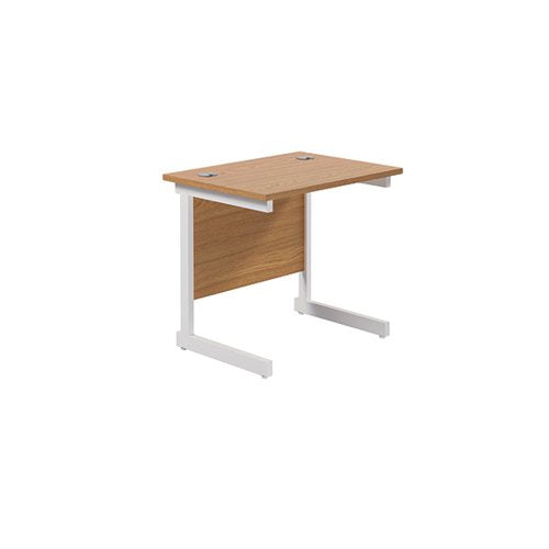 JEMINI SINGLE RECTANGULAR DESK 800X600X730MM NOVA OAK/WHITE