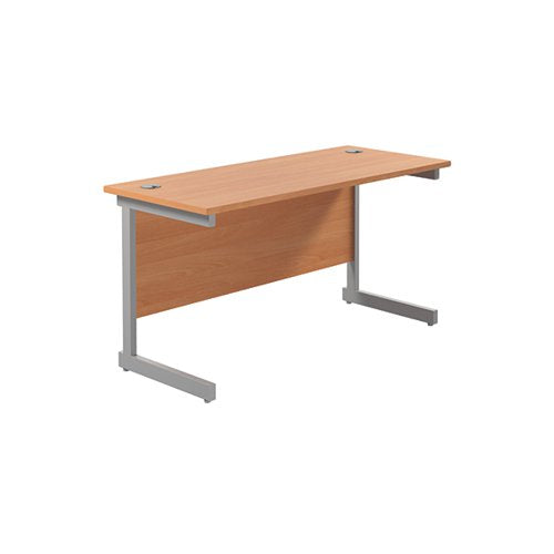 JEMINI SINGLE RECTANGULAR DESK 1200X600X730MM BEECH/SILVER K