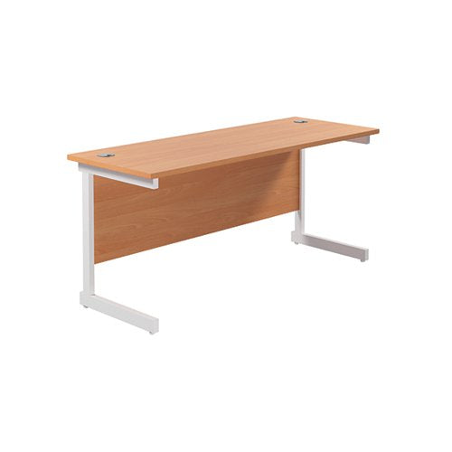 JEMINI SINGLE RECTANGULAR DESK 1600X600X730MM BEECH/WHITE KF