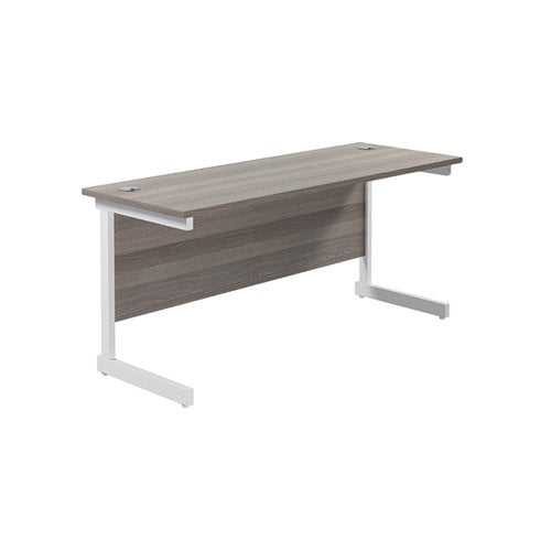 JEMINI SINGLE RECTANGULAR DESK 1800X600X730MM GREY OAK/WHITE