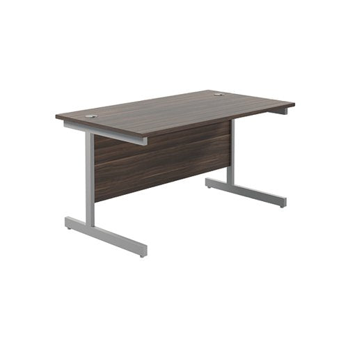 JEMINI SINGLE RECTANGULAR DESK 1200X800X730MM DARK WALNUT/SI