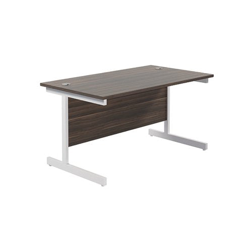 JEMINI SINGLE RECTANGULAR DESK 1200X800X730MM DARK WALNUT/WH
