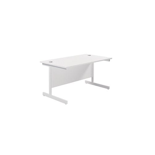 JEMINI SINGLE RECTANGULAR DESK 1400X800X730MM WHITE/WHITE KF