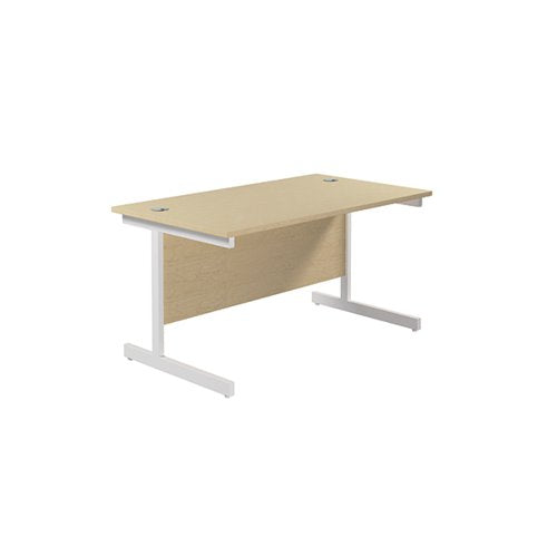 JEMINI SINGLE RECTANGULAR DESK 1400X800X730MM MAPLE/WHITE KF