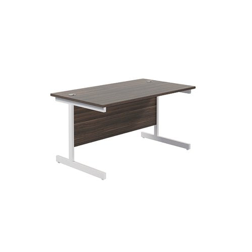 JEMINI SINGLE RECTANGULAR DESK 1400X800X730MM DARK WALNUT/WH