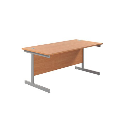 JEMINI SINGLE RECTANGULAR DESK 1600X800X730MM BEECH/SILVER K
