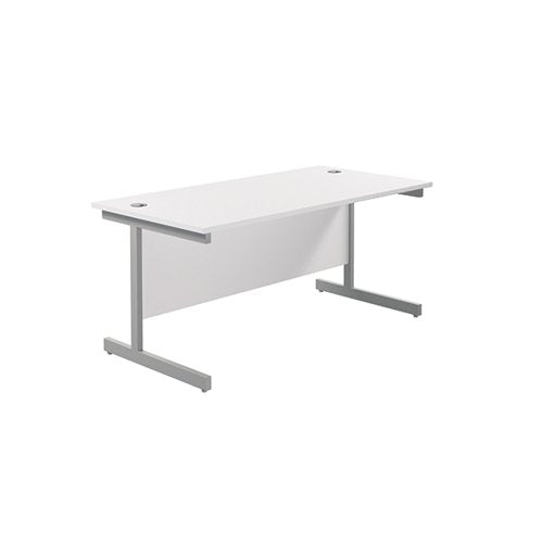 JEMINI SINGLE RECTANGULAR DESK 1600X800X730MM WHITE/SILVER K
