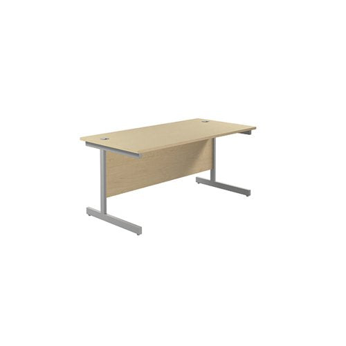 JEMINI SINGLE RECTANGULAR DESK 1600X800X730MM MAPLE/SILVER K