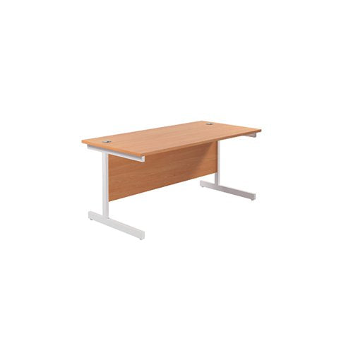 JEMINI SINGLE RECTANGULAR DESK 1600X800X730MM BEECH/WHITE KF
