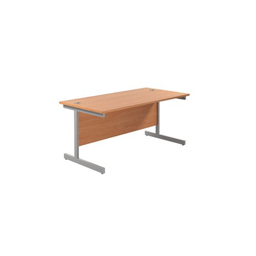 JEMINI SINGLE RECTANGULAR DESK 1800X800X730MM BEECH/SILVER K
