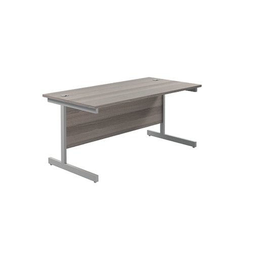 JEMINI SINGLE RECTANGULAR DESK 1800X800X730MM GREY OAK/SILVE
